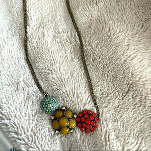 Fossil necklace with brooch detail bronze chain